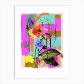 Forget Me Not 5 Neon Flower Collage Poster Art Print