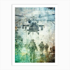 Poster Helicopter Military Illustration Art 03 Art Print