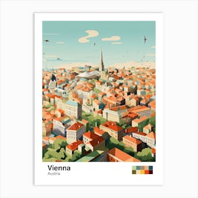 Vienna, Austria, Geometric Illustration 2 Poster Art Print