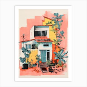 A House In Rio De Janeiro, Abstract Risograph Style 3 Art Print