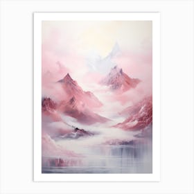 Pink Abstract Mountain Landscape #1 Art Print