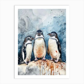 Humboldt Penguin Phillip Island The Penguin Parade Watercolour Painting 1 Art Print