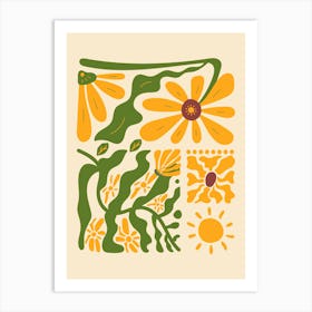 Flowers And Leaves 2 Art Print