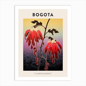Bogota Colombia Botanical Flower Market Poster Art Print