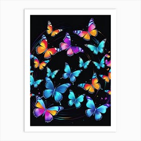 Colorful Butterflies 176 Art Print