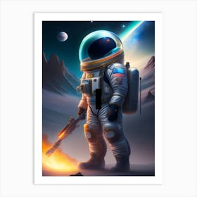 Funny Astronaut Art Print