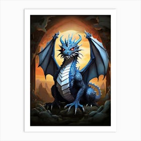 Blue Dragon 4 Art Print