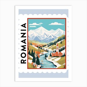 Romania 4 Travel Stamp Poster Art Print
