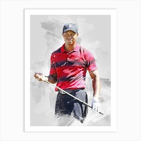 Golfer Tiger Woods Art Print