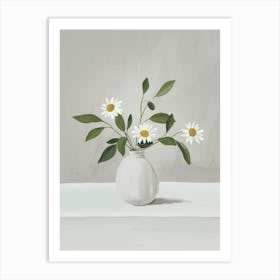 Minimalist Daisy Flowers Art Print