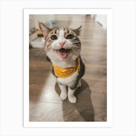 Cat With A Bandana Art Print