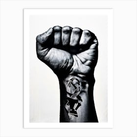 Fist black and white Art Print