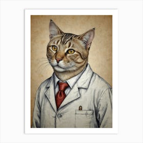 Doctor Cat 3 Art Print