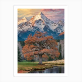 Tree In The Mountains Art Print