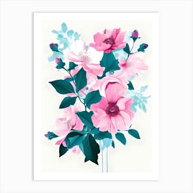 Pink Flowers 12 Art Print