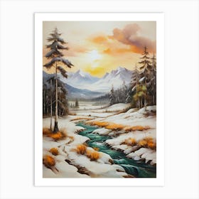 Snowy Landscape Art Print