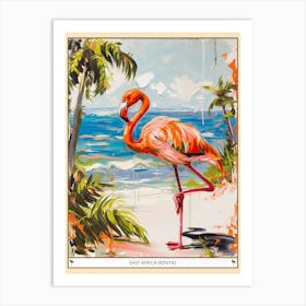 Greater Flamingo East Africa Kenya Tropical Illustration 2 Poster Art Print