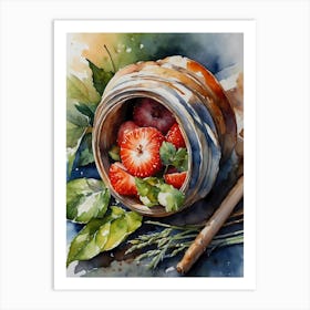 Strawberry Basket Art Print