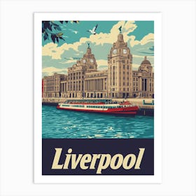 Aihrgdesign A Vintage Travel Poster Of Liverpool Featuring Th 670aaf51 4c43 429e 97ee E019a3ab3ad2 0 Art Print