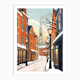 Vintage Winter Travel Illustration York United Kingdom 2 Art Print