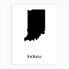 Silhouette Of Indiana Art Print