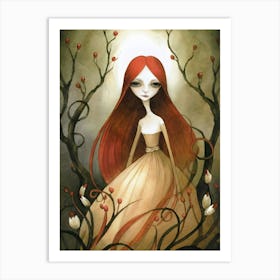 Girl With Red Hair Art Print