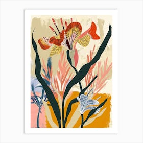 Colourful Flower Illustration Gaillardia 1 Art Print