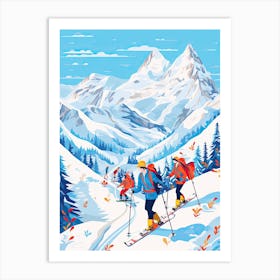 Chamonix Mont Blanc   France, Ski Resort Illustration 6 Art Print