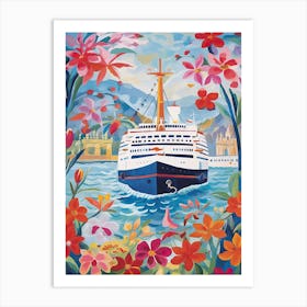 Mediterranean Cruise Ship Vintage 4 Art Print