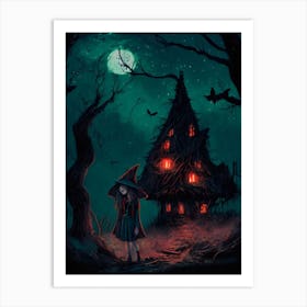 Halloween Witch House Art Print