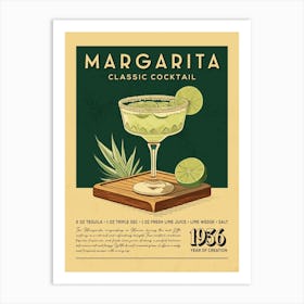 Margarita Classic Cocktail Art Print
