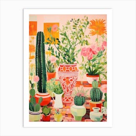 Cactus And Plant Painting Art Print