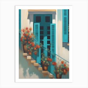 Blue Shutters Art Print