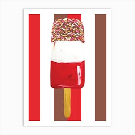 Popsicle Fab Ice Cream Stripey Art Print