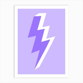 Purple Triple Lightning Bolt Art Print