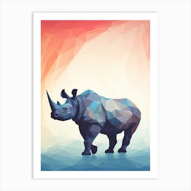 Rhinoceros Minimalist Abstract 2 Art Print