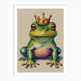 Frog With Crown 7 Art Print