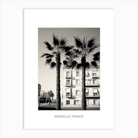 Poster Of Nice, France, Photography In Black And White 2 Art Print