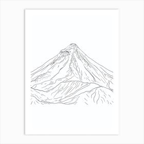 Pico De Orizaba Mexico Line Drawing 5 Art Print