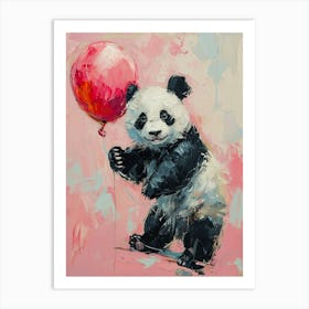 Cute Panda 4 With Balloon Art Print