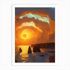 Sunset At The Beach 22 Art Print