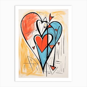 Abstract Heart Line Illustration 1 Art Print