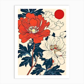 Japanese Flower Painting Art Print