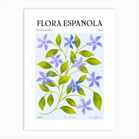 Spanish Flora Periwinkle Art Print