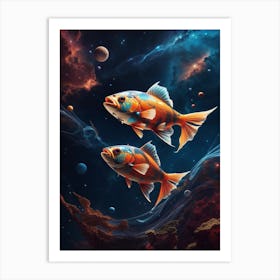 Two Fish In Space Art Print