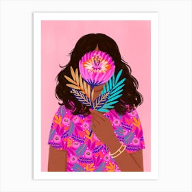 Flower Face Art Print