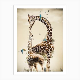 Giraffe Family Art Print