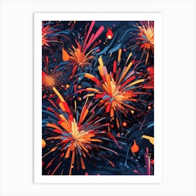 Fireworks Background Art Print