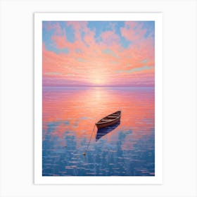 Boat At Sunset 2 Art Print