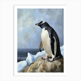 Adlie Penguin Laurie Island Oil Painting 4 Art Print